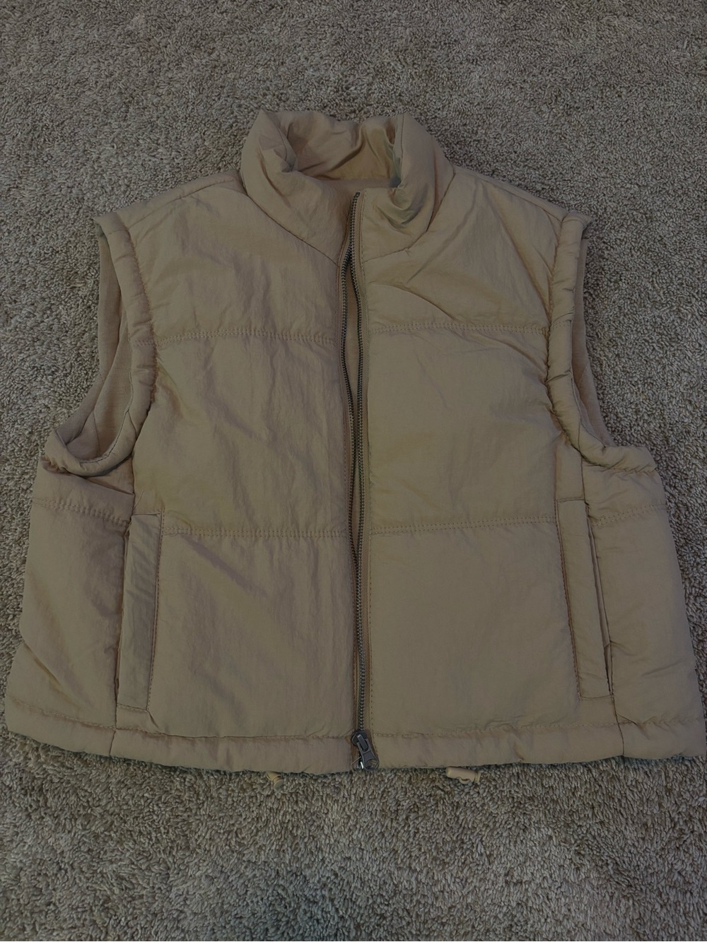cropped tan vest